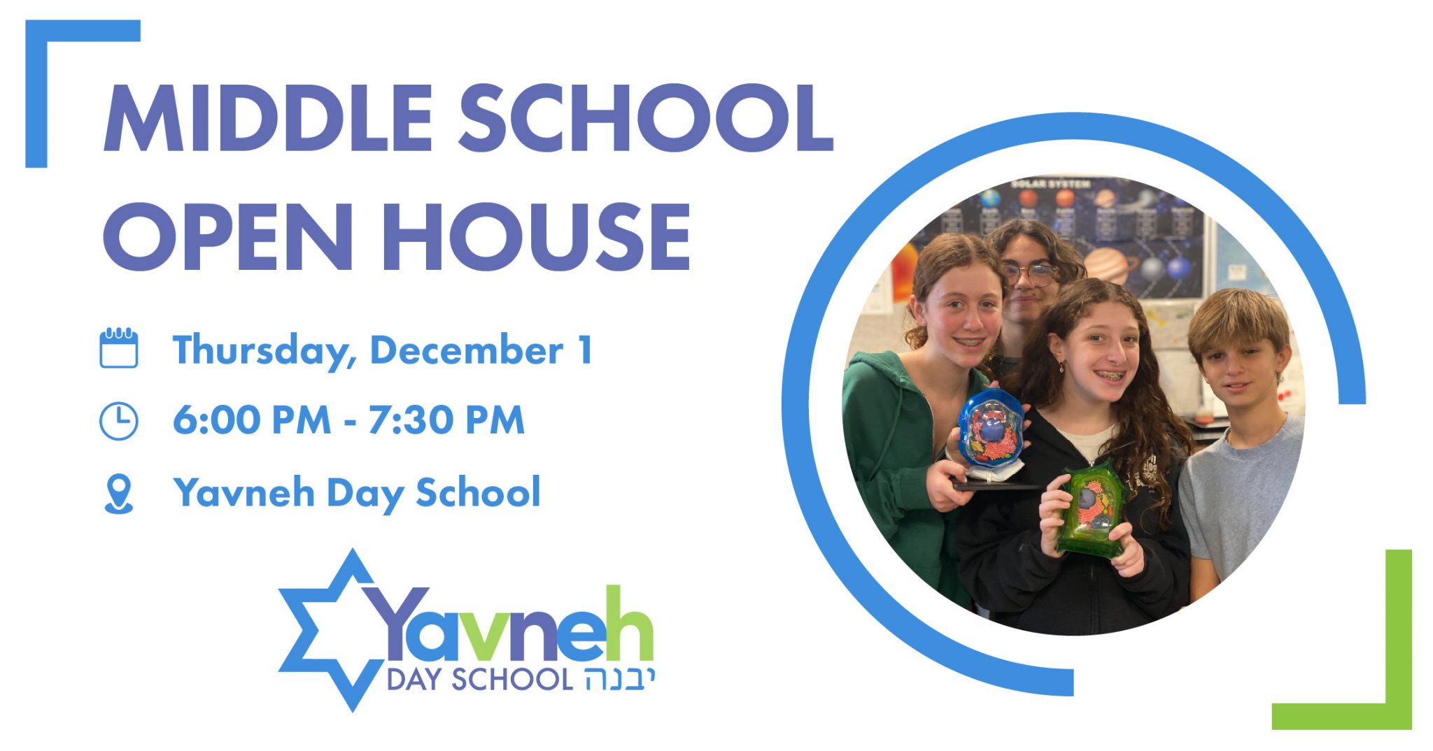 Middle School Open House Yavneh Day School